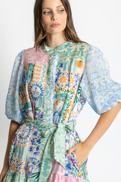 Riley Short Sleeve Mini Dress - Multi - et seQ fashion