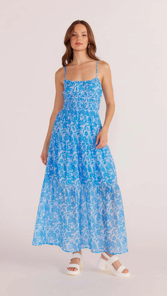 Enza Maxi Dress - Blue Floral