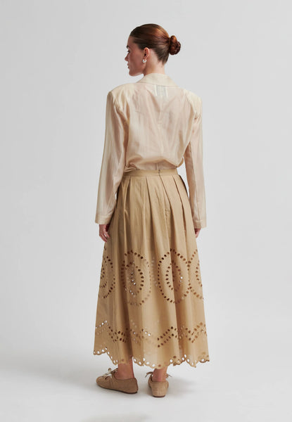 Meryl Detailed Long Skirt - Camel