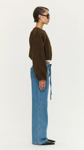 Alaric Cropped Jacket - Chocolate - et seQ fashion