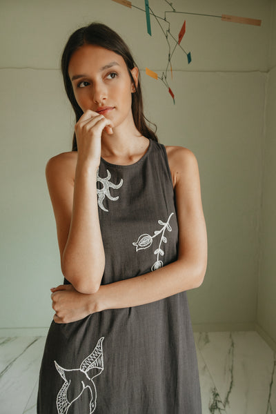 Natural Embroidered Dress - et seQ fashion