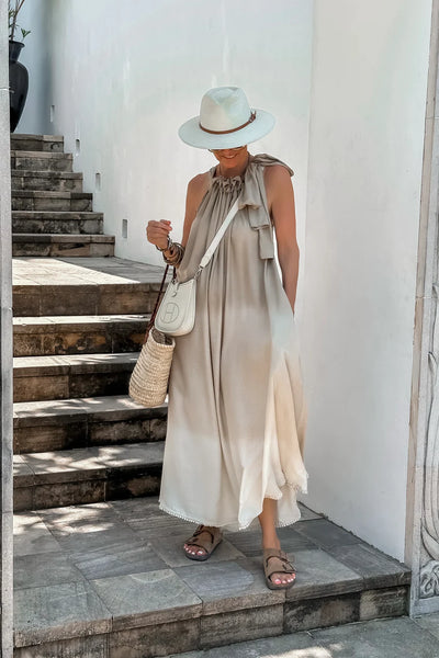 Lilla Maxi Dress - Salted Caramel A FURTHER 15% OFF AUTOMATICALLY APPLIED AT CHECKOUT - et seQ fashion