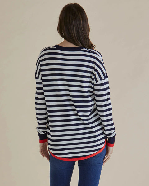 Sophie Knit Jumper - Navy Stripe