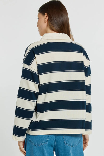Roland Rugby Top - Navy/Off White - et seQ fashion