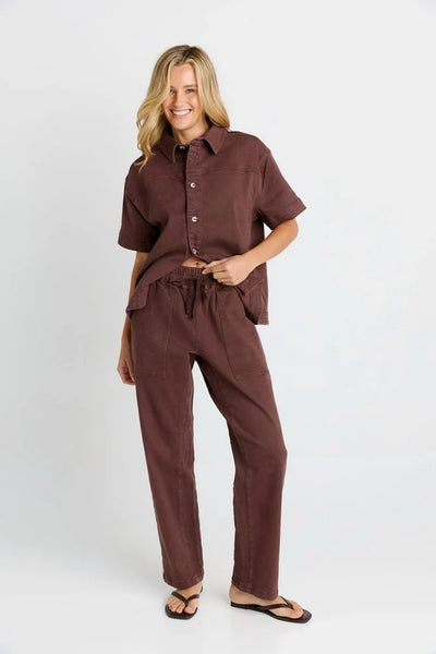 Quinn Cotton Jogger - Chocolate - et seQ fashion