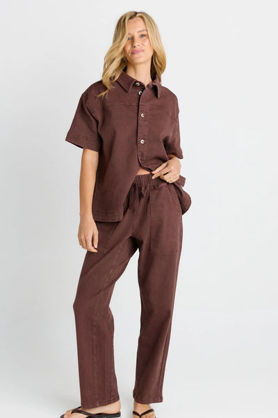 Quinn Cotton Jogger - Chocolate - et seQ fashion