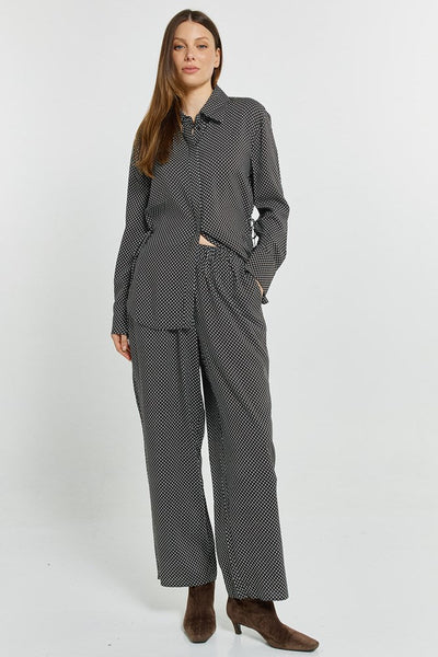 Tessa Relax Pant - Nutmeg Geo Print - Brown