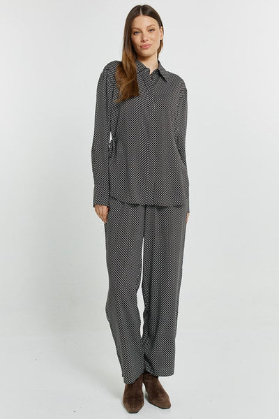 Tessa Relax Pant - Nutmeg Geo Print - Brown