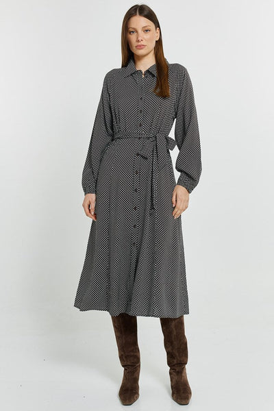 Tessa Shirt Dress - Nutmeg Geo Print - Brown