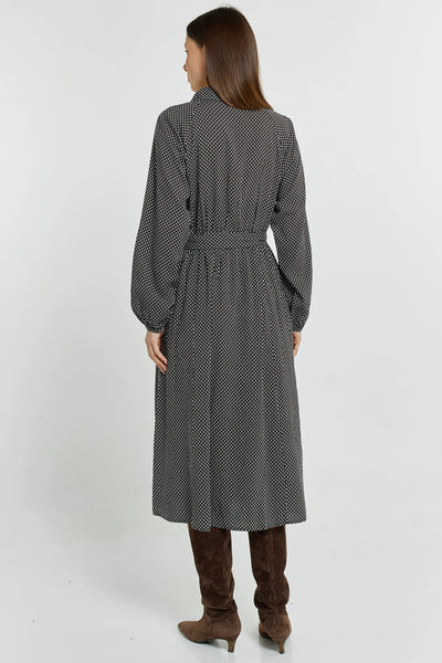 Tessa Shirt Dress - Nutmeg Geo Print - Brown