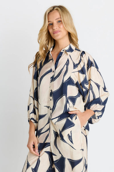 Nova Shirt - Navy Floral Print