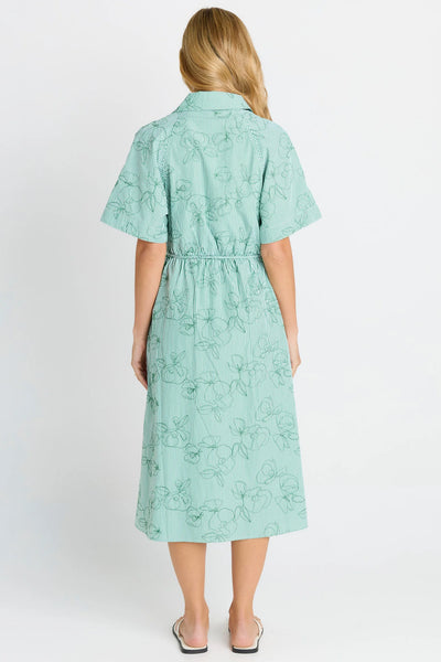 Shelley Shirt Dress - Green Stripe/Dress