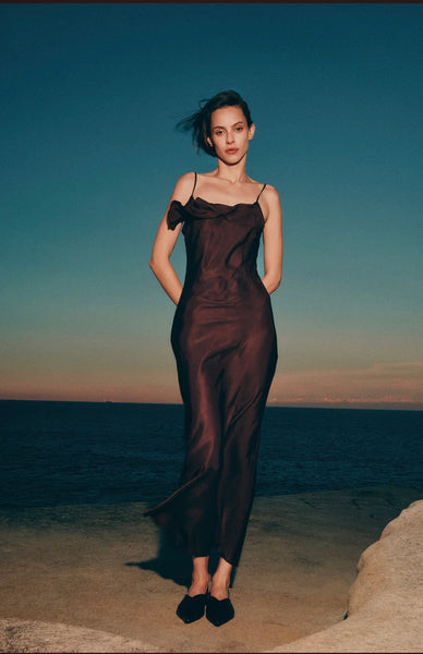 Neve Slip Maxi Dress - Espresso