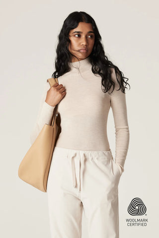Seamless Merino Turtle Neck - Wheat - et seQ fashion