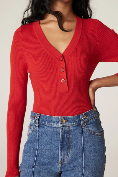 Elsa Merino Jumper - Tomato Red