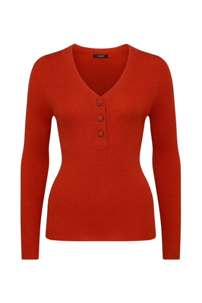 Elsa Merino Jumper - Tomato Red