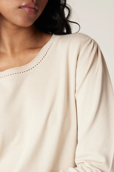 Pointelle Crew Jumper - Ecru A FURTHER 15% OFF AUTOMATICALLY APPLIED AT CHECKOUT - et seQ fashion