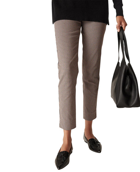 Liv Mini Check Pant - Brown Check