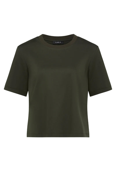 Pima Boxy Tee - Forest Green - et seQ fashion