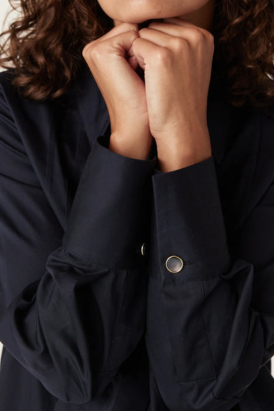 Chester Pintuck Shirt - Navy - et seQ fashion