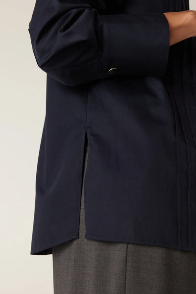 Chester Pintuck Shirt - Navy - et seQ fashion