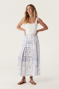 Seychelles Linen Skirt - Mermaid Print - 30% OFF AUTOMATICALLY APPLIED AT CHECKOUT