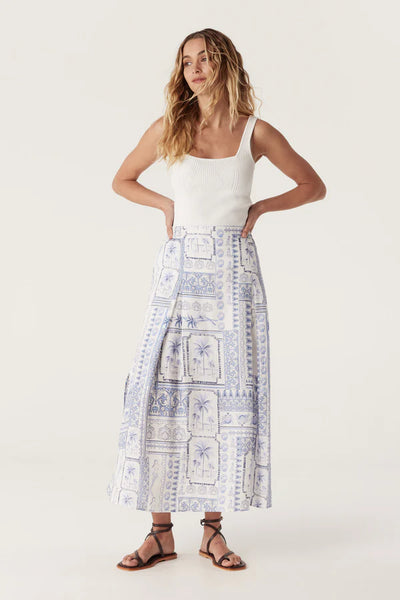 Seychelles Linen Skirt - Mermaid Print - 30% OFF AUTOMATICALLY APPLIED AT CHECKOUT