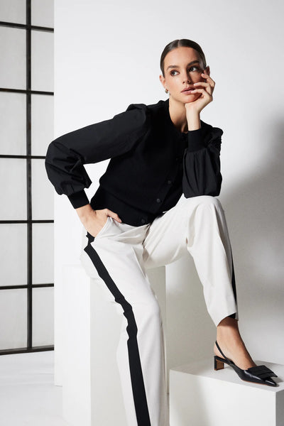 Crepe Spring Cardigan - Black - et seQ fashion