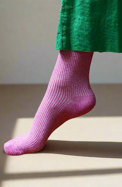 Klue Glitter Lurex Socks - Fuchsia