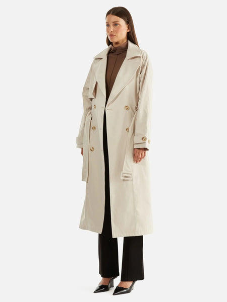 Carrie Trench Coat - Birch A FURTHER 15% OFF AUTOMATICALLY APPLIED AT CHECKOUT - et seQ fashion