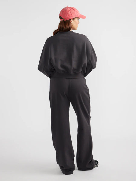 Hailey Wide Leg Tracksuit Pant - Black
