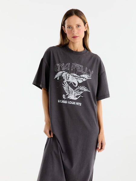 World Tour Tee Dress - Faded Black - 30% OFF AUTOMATICALLY APPLIED AT CHECKOUT