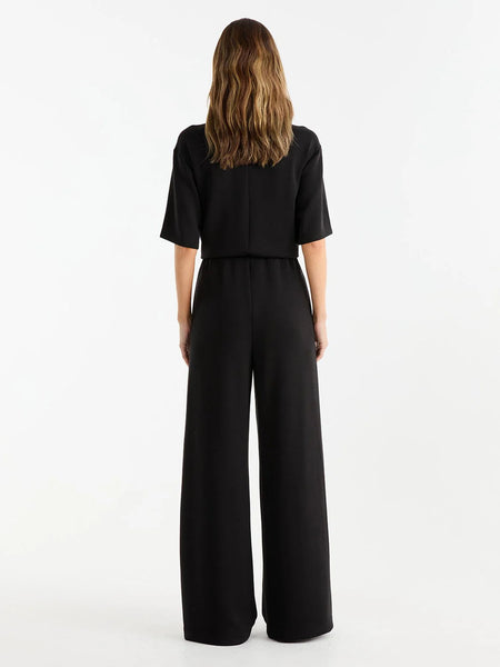 Alessa Relaxed Soft Jersey Pant - Black