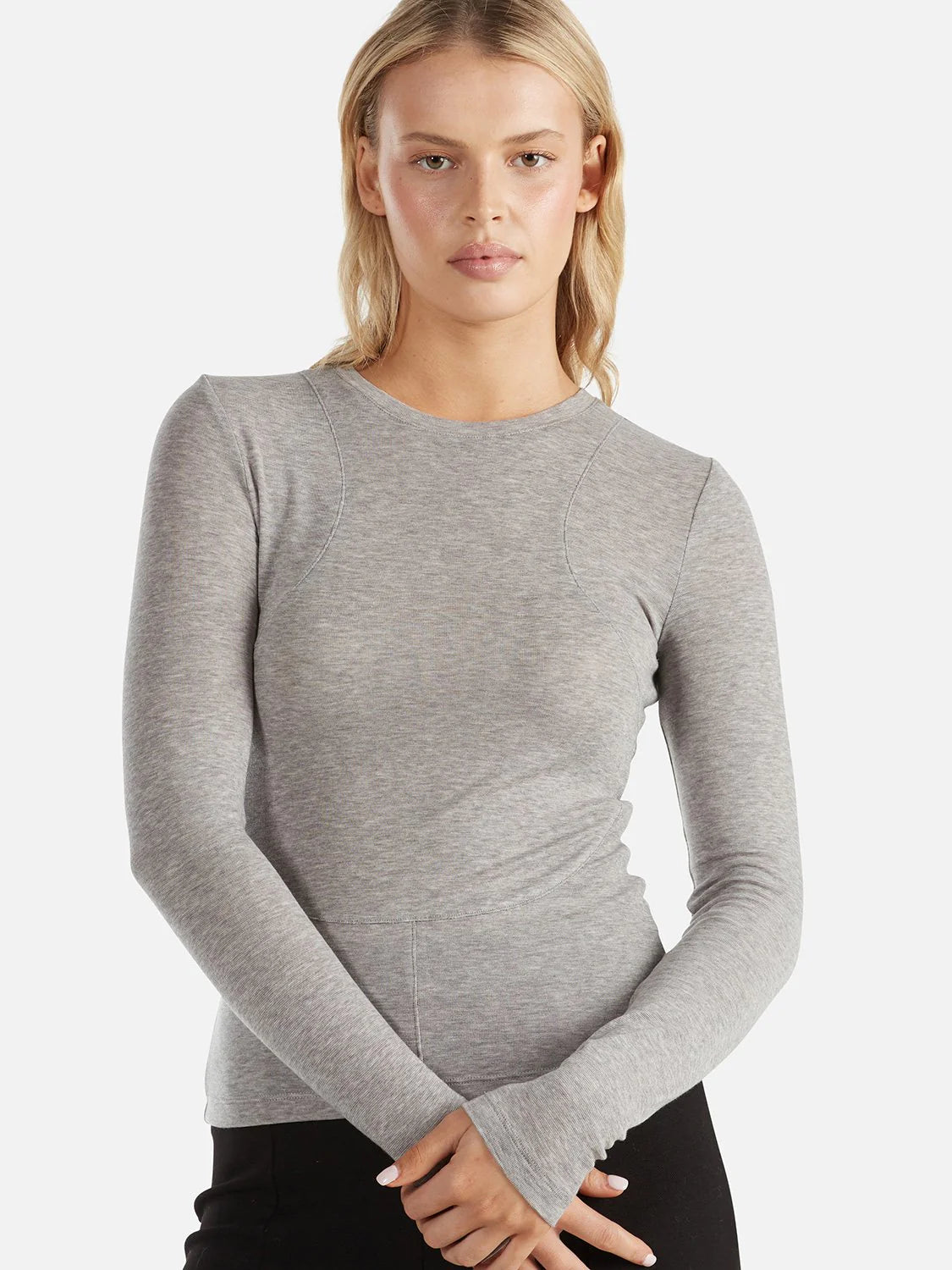 Willow Long Sleeve Top - Charcoal Marle - FURTHER 15% OFF APPLIED AT CHECKOUT