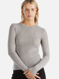 Willow Long Sleeve Top - Charcoal Marle - FURTHER 15% OFF APPLIED AT CHECKOUT
