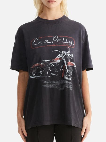 Jessie Oversized Tee Motorbike - Vintage Black