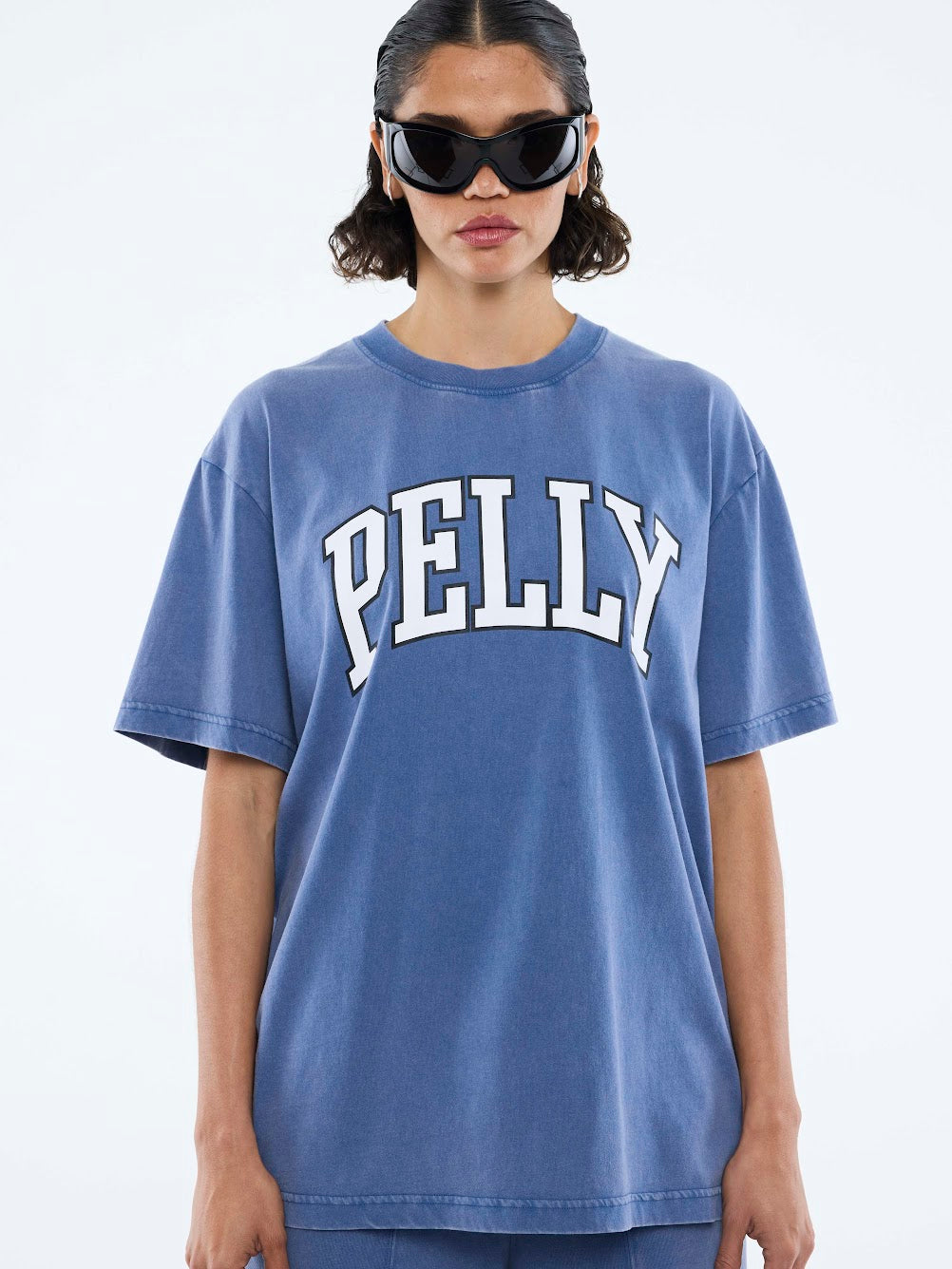 Jessie Oversized Tee Varsity - Indigo Wash
