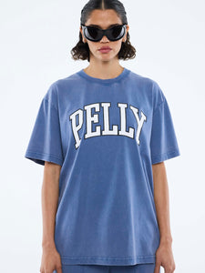 Jessie Oversized Tee Varsity - Indigo Wash