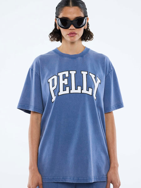 Jessie Oversized Tee Varsity - Indigo Wash