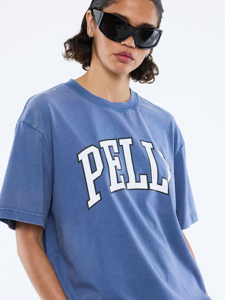 Jessie Oversized Tee Varsity - Indigo Wash