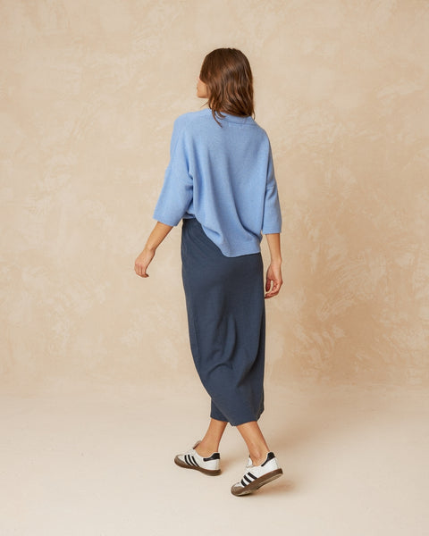 Short Sleeve Light Blue Cardigan