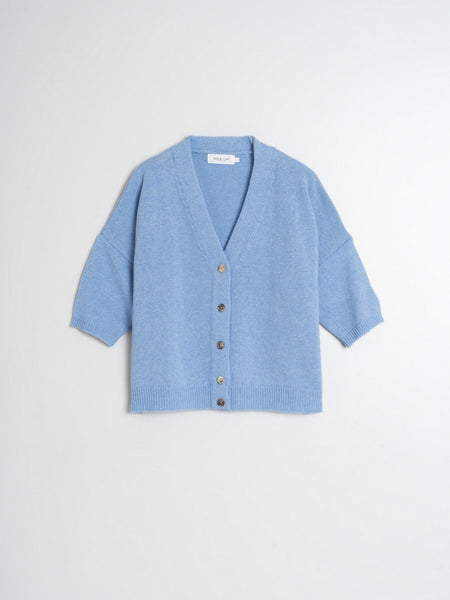 Short Sleeve Light Blue Cardigan