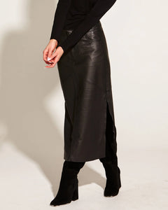 Underground Leather Midi Skirt - Black