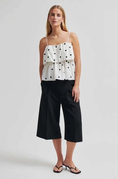 Salliy Print Top - White Alyssum