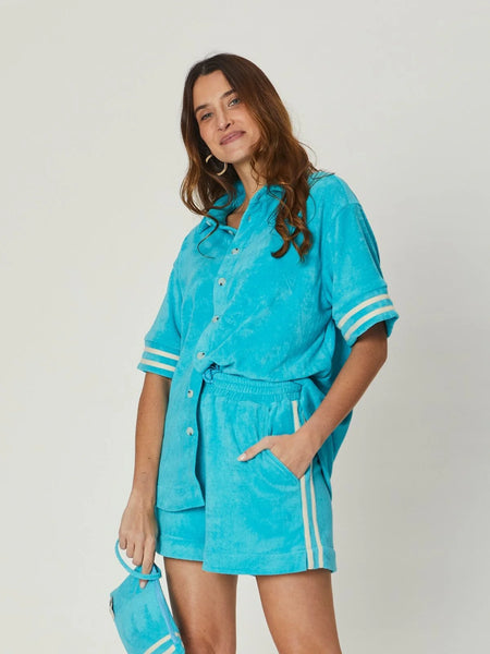 Stephanie Towelling Shirt - Peacock