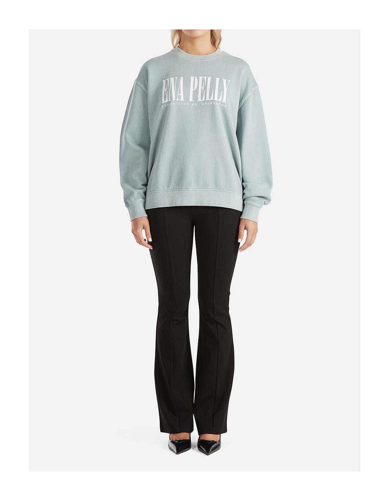 Lilly Oversized Sweater City Logo - Seafoam Wash - 25% OFF AUTOMATICALLY APPLIED AT CHECKOUT