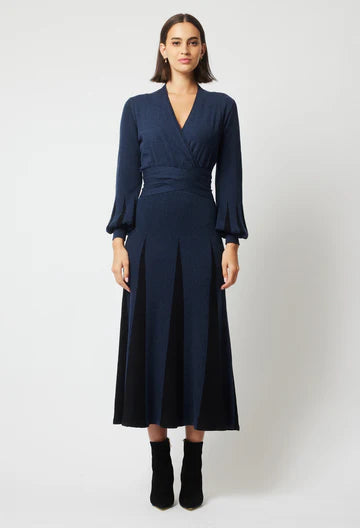 Danxia Merino Wool Cotton Knit Dress - Midnight A FURTHER 15% OFF AUTOMATICALLY APPLIED AT CHECKOUT