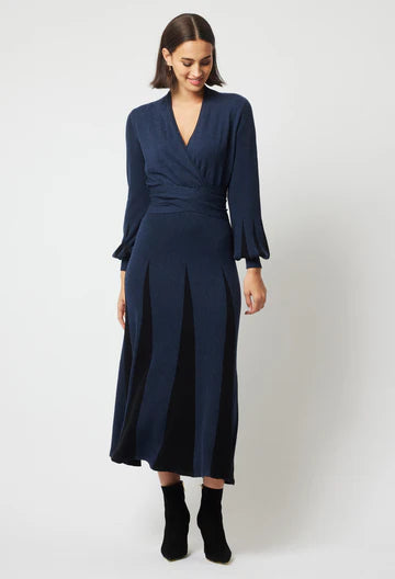 Danxia Merino Wool Cotton Knit Dress - Midnight A FURTHER 15% OFF AUTOMATICALLY APPLIED AT CHECKOUT