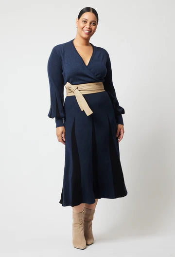 Danxia Merino Wool Cotton Knit Dress - Midnight A FURTHER 15% OFF AUTOMATICALLY APPLIED AT CHECKOUT