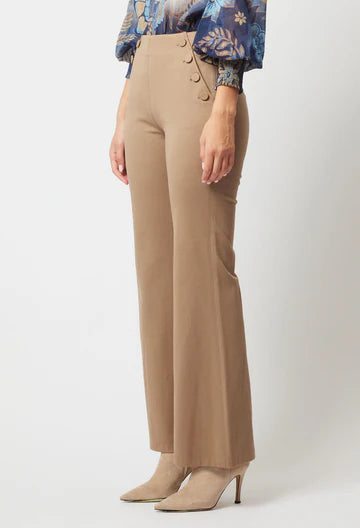 Phoenix Viscose Nylon Twill Flared Leg Pant - Sesame A FURTHER 15% OFF AUTOMATICALLY APPLIED AT CHECKOUT
